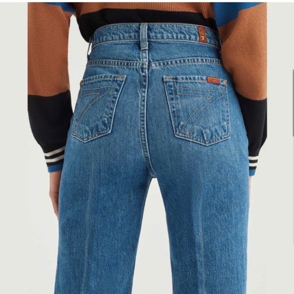 7 For All Mankind Baby Jo Crop Jean In Havana Rigid 32 - Picture 3 of 13